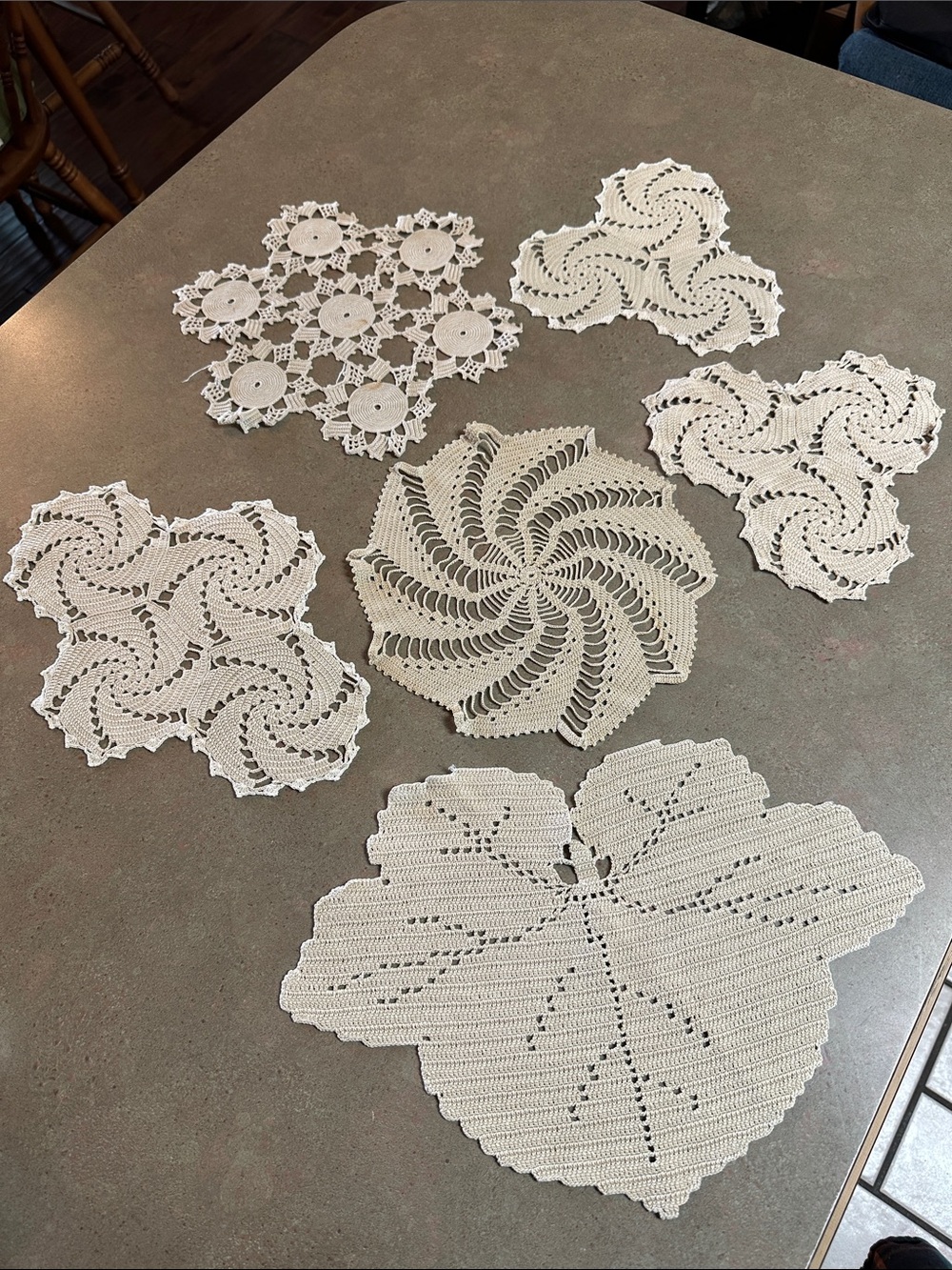 Vintage Handmade Crochet Doilies Set of 6